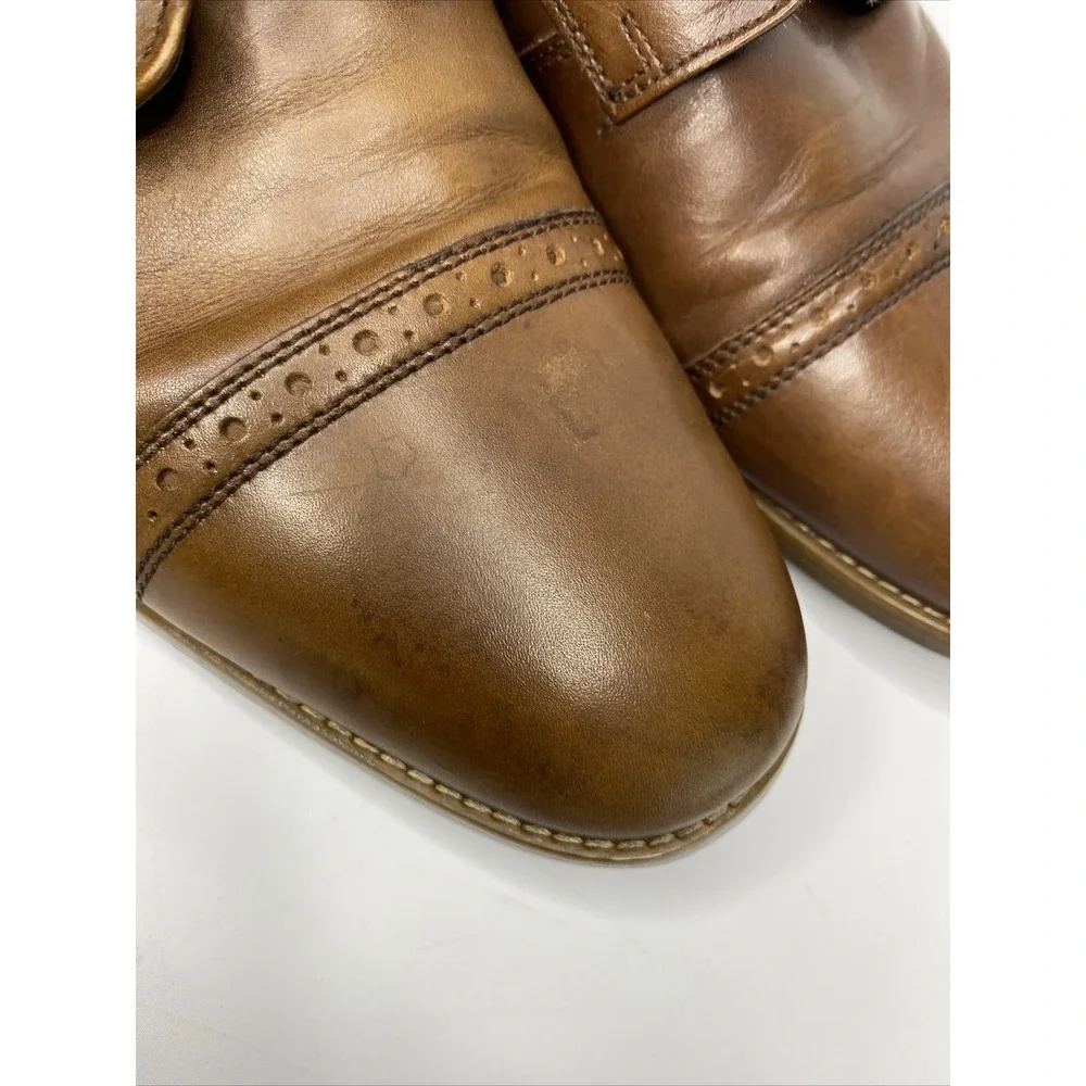 Rockport Mens 11 Brown Leather Walkability Shock‎ Absorbing Lace Up Oxford Shoes